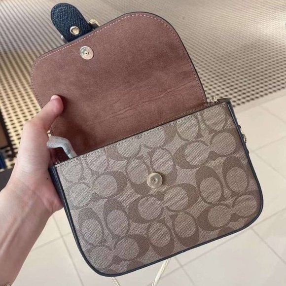 NWT COACH C7013 Gemma Crossbody In Blocked Signature Canvas With Star Buckle - Picture 10 of 16